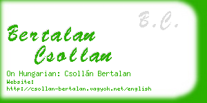 bertalan csollan business card